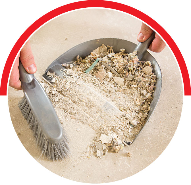Unsightly debris and residue puts a damper on ready-to-work space Unsightly debris and residue puts a damper on ready-to-work space