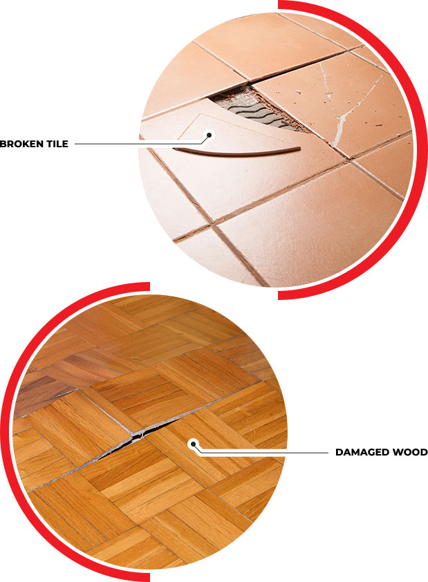 Broken Tile & Damaged Wood Broken Tile & Damaged Wood